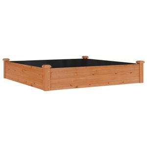 vidaXL Garden Raised Bed Brown Solid fir wood, Non-woven fabric