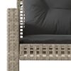 vidaXL 4 Piece Patio Sofa Set with Cushions Light Grey Poly Rattan Glass
