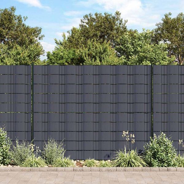 vidaXL Garden Privacy Screen PVC 229.7'x0.6' Dark Gray
