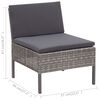 vidaXL Garden Lounge Set Gray Poly Rattan, Powder-Coated Steel, Polyester