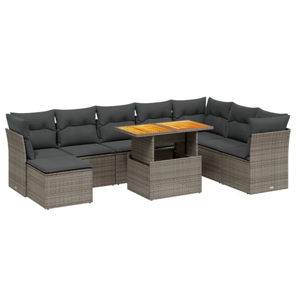 vidaXL Garden Sofa Set Grey
