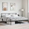 vidaXL Metal Bed Frame without Mattress with Headboard Black 78.7"x78.7"