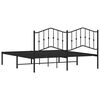 vidaXL Bed Frame Black Powder-coated steel King Bed Frame Rectangular