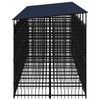 vidaXL Dog Kennel Black Powder-coated steel 139.9 ft&sup2; Durable