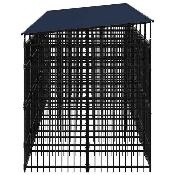 vidaXL Dog Kennel Black Powder-coated steel 139.9 ft&sup2; Durable