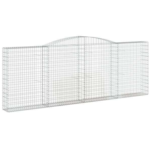 vidaXL Gabion Basket Set of 4 Silver Galvanized Iron Large