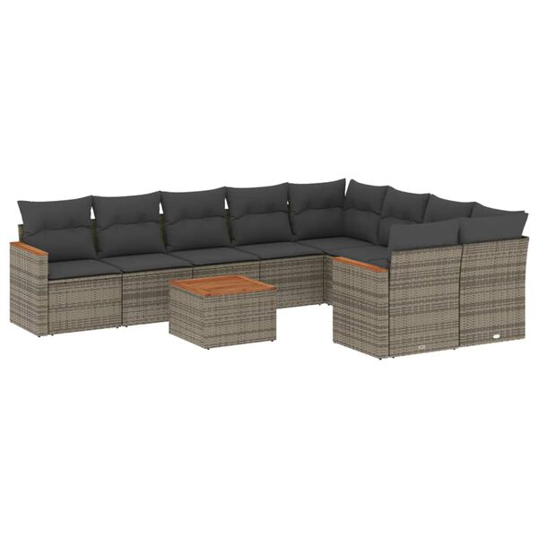 vidaXL Garden Sofa Set Grey, Dark Grey
