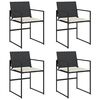 vidaXL Garden Chair Set of 4 Black, Cream White