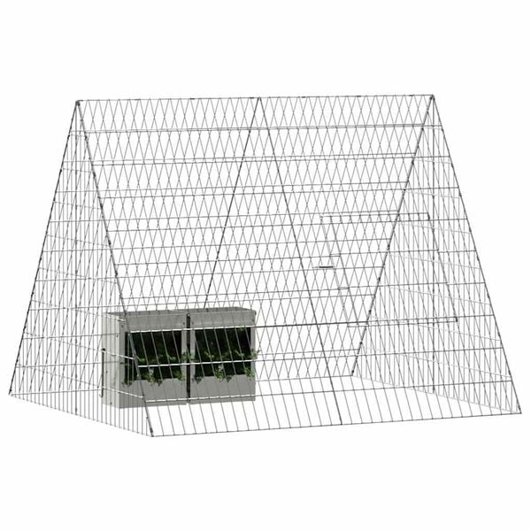 vidaXL Rabbit Cage Silver 215 x 100 x 85 cm Galvanised Steel