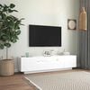 vidaXL TV Cabinet White Engineered wood 63 in x 13.8 in x 15.7 in