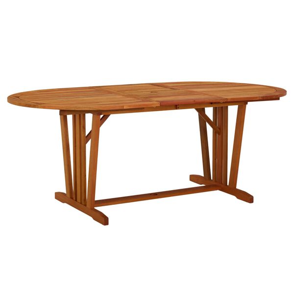 vidaXL Garden Table Natural Wood Solid Eucalyptus Wood Large Extendable