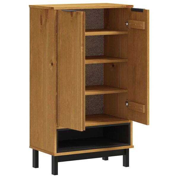 vidaXL Shoe Cabinet Oak Color Solid pine wood, plastic Medium