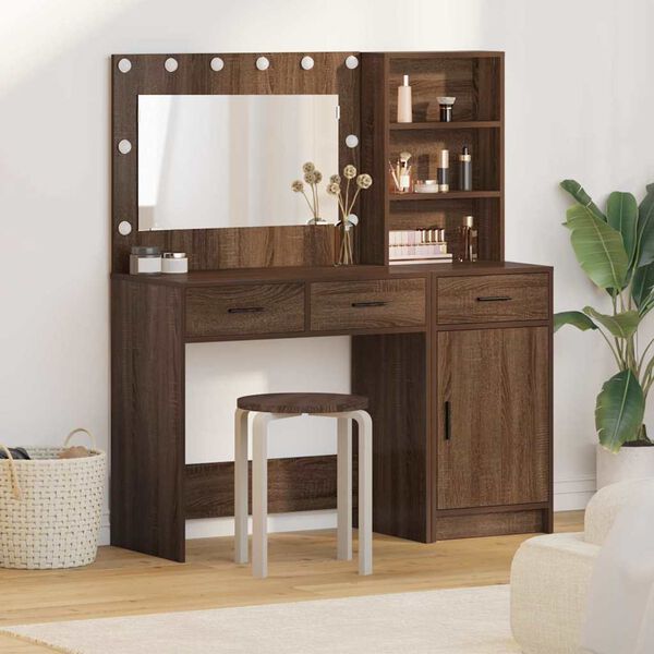 vidaXL Dressing Table 2 pcs Brown 78.5 x 41 x 135 cm Engineered wood