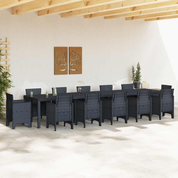 vidaXL Garden Table Anthracite 157.48 x 39.37 x 28.74 in Poly Rattan