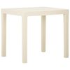 vidaXL Garden Table White Plastic Standard Lightweight Rectangular