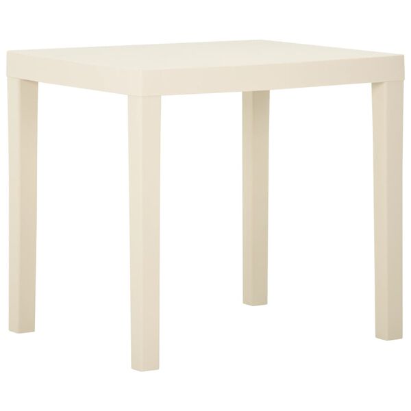 vidaXL Garden Table White Plastic Standard Lightweight Rectangular