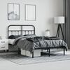 vidaXL Bed Frame Black Powder-Coated Steel 47.2 x 78.7 in Bed Frame