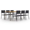 vidaXL Dining Set Black Solid acacia wood Large Stackable