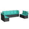 vidaXL Garden Sofa Set Black, Blue