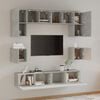 vidaXL TV Cabinet Set Set of 8 Concrete Grey Engineered Wood