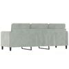 vidaXL 3-seater Sofa Light grey Velvet (100% polyester), metal, textilene