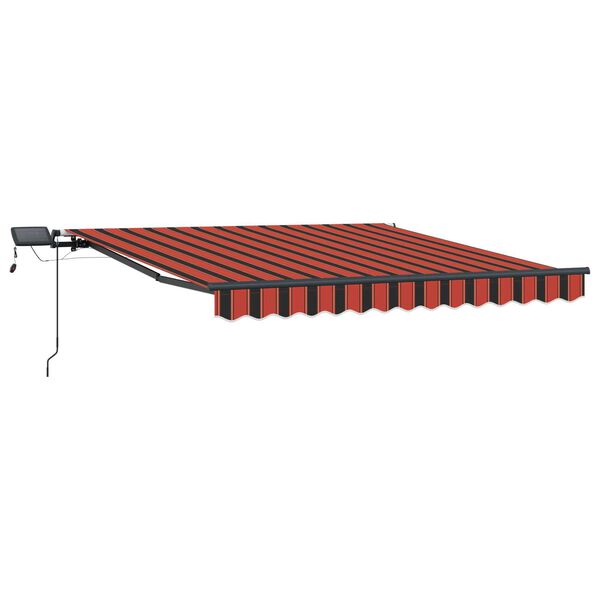 vidaXL Retractable Awning Orange and Brown 118.11" x 98.43" fabric