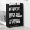 vidaXL Narrow Storage Trolley Black Oak 23.62 x 7.87 x 32.28 in