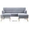vidaXL L-shaped Sofa Light Grey Polyester, MDF, Rubberwood