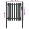 vidaXL Garden Fence Gate Steel 39.4x39.4" Anthracite