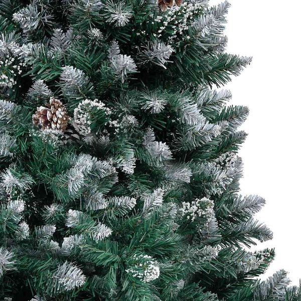 vidaXL Artificial Christmas Tree with LEDs&Ball Set&Pine Cones 59.1"