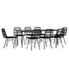 vidaXL Garden Dining Set Black Steel Set of 9 Durable