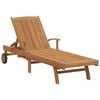 vidaXL Sun lounger Brown 76.77 x 23.23 x 30.91 in Solid Teak Wood