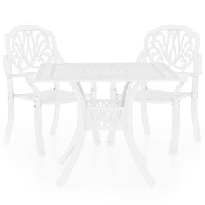 vidaXL Bistro Set White Cast aluminum Standard Durable Bistro Set