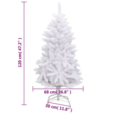 vidaXL Artificial Hinged Christmas Tree with Stand White 47.2"