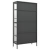 vidaXL Display Cabinet Anthracite 35.4"x15.7"x70.9" Steel and Tempered Glass