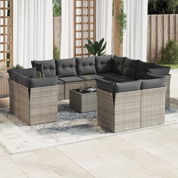 vidaXL Garden Sofa Set Grey