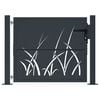 vidaXL Garden Gate Anthracite 39.4x39.4" Steel Grass Design