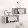 vidaXL Wall Cube Shelf Set of 2 Grey Sonoma Engineered wood