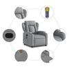 vidaXL Massage Recliner Chair Light grey 100% polyester, metal, plywood