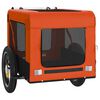 vidaXL Pet Bike Trailer Orange and Black Oxford Fabric, Iron, PVC Small