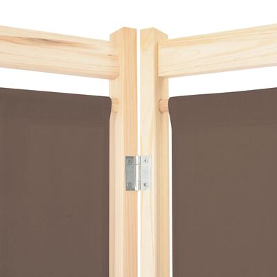 vidaXL 4-Panel Room Divider Brown 62.9"x66.9"x1.6" Fabric