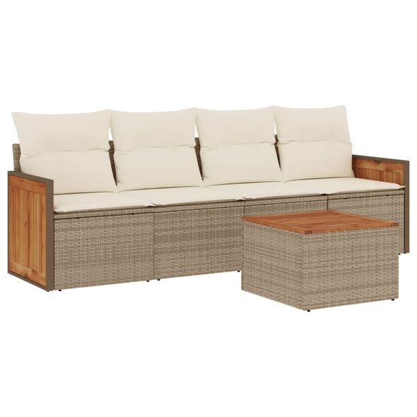 vidaXL Garden Sofa Set Beige