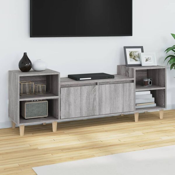 vidaXL TV Cabinet Grey Sonoma Made with Engineered Wood 63x13.8x21.7 in