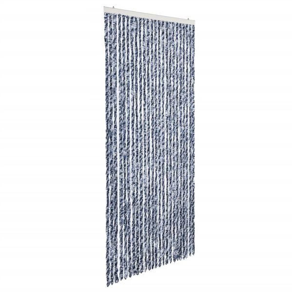 vidaXL Insect Curtain Blue, White and Silver 39.4x86.6" Chenille