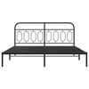vidaXL Bed Frame Black Steel 72 x 84 in Bed Frame Rectangular Modern