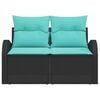 vidaXL Garden Sofa Black 124 x 62 x 85 cm poly rattan