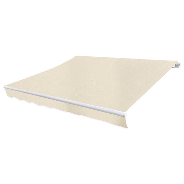 vidaXL Side Awning Cream Polyester Large Retractable Rectangular