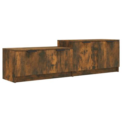 vidaXL TV Cabinet Smoked Oak 62.4"x14.2"x17.7" Engineered Wood