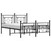 vidaXL Bed Frame Black Powder-Coated Steel 55 x 78.7 in Bed Frame