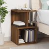 vidaXL Nightstand Brown oak Engineered wood Small Nightstand Square